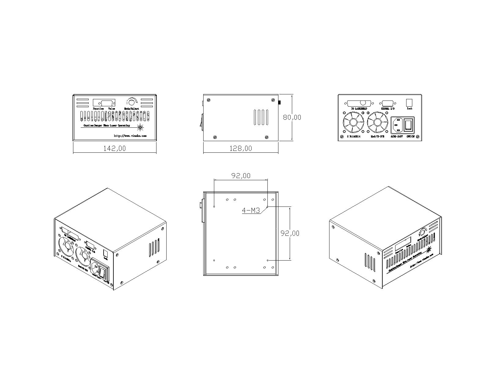 VA-II-N-1342 (1342nm-分体型激光器-400~1500mW) 