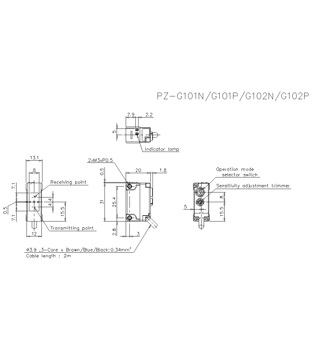 PZ-G101N Dimension