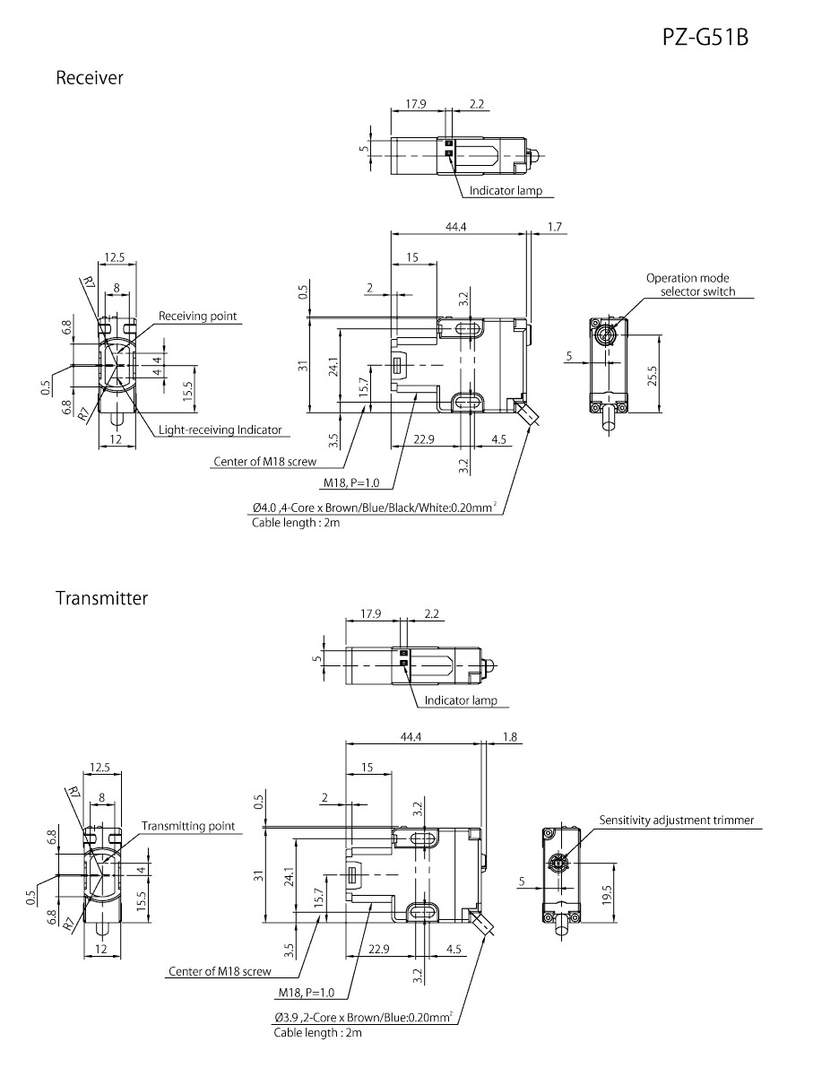 PZ-G51B Dimension