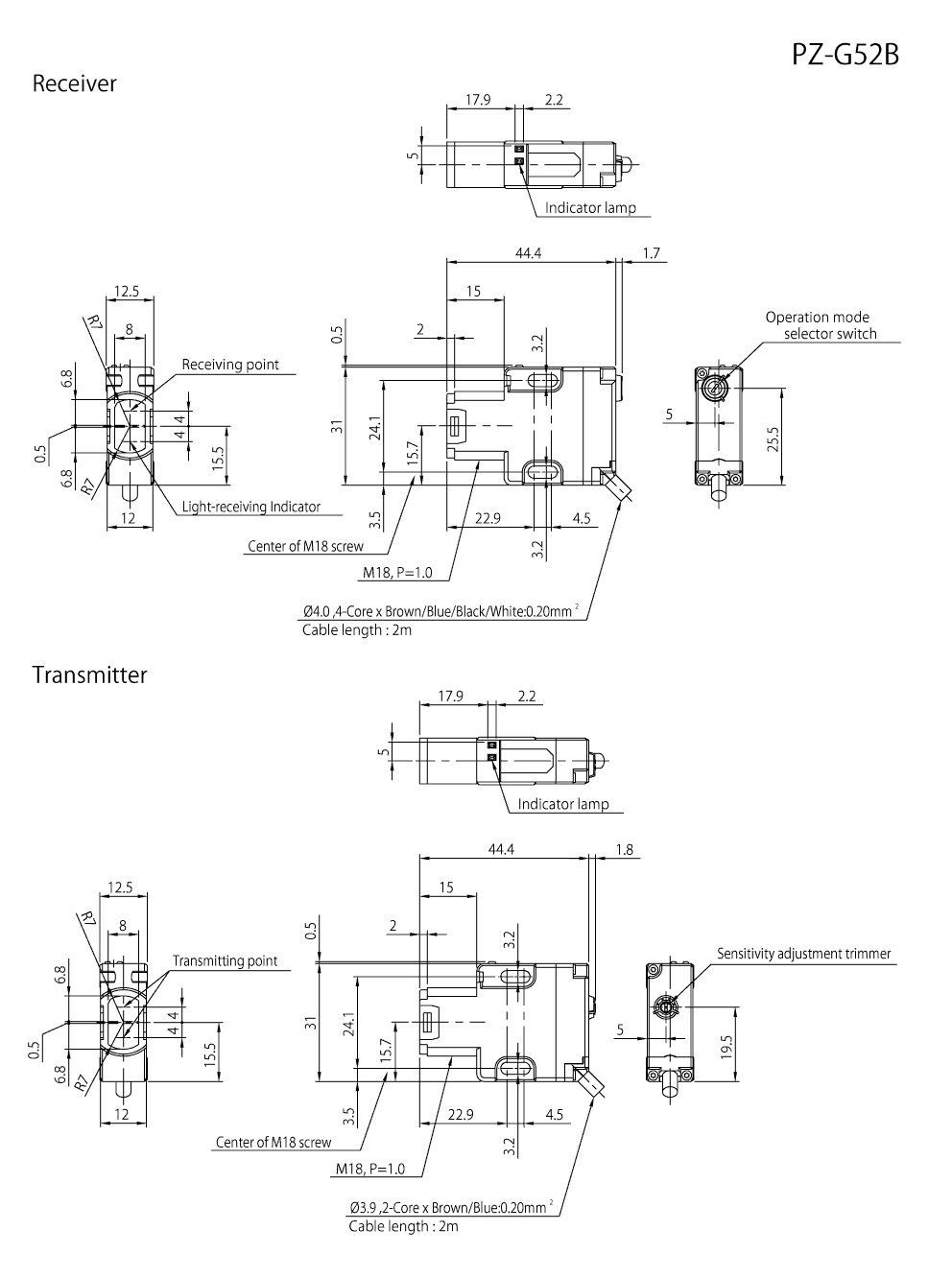 PZ-G52B Dimension