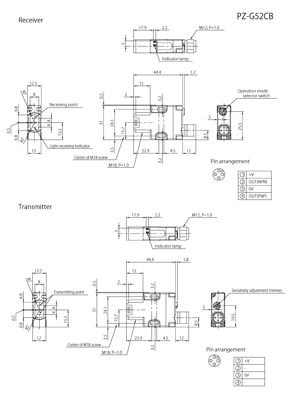 PZ-G52CB Dimension