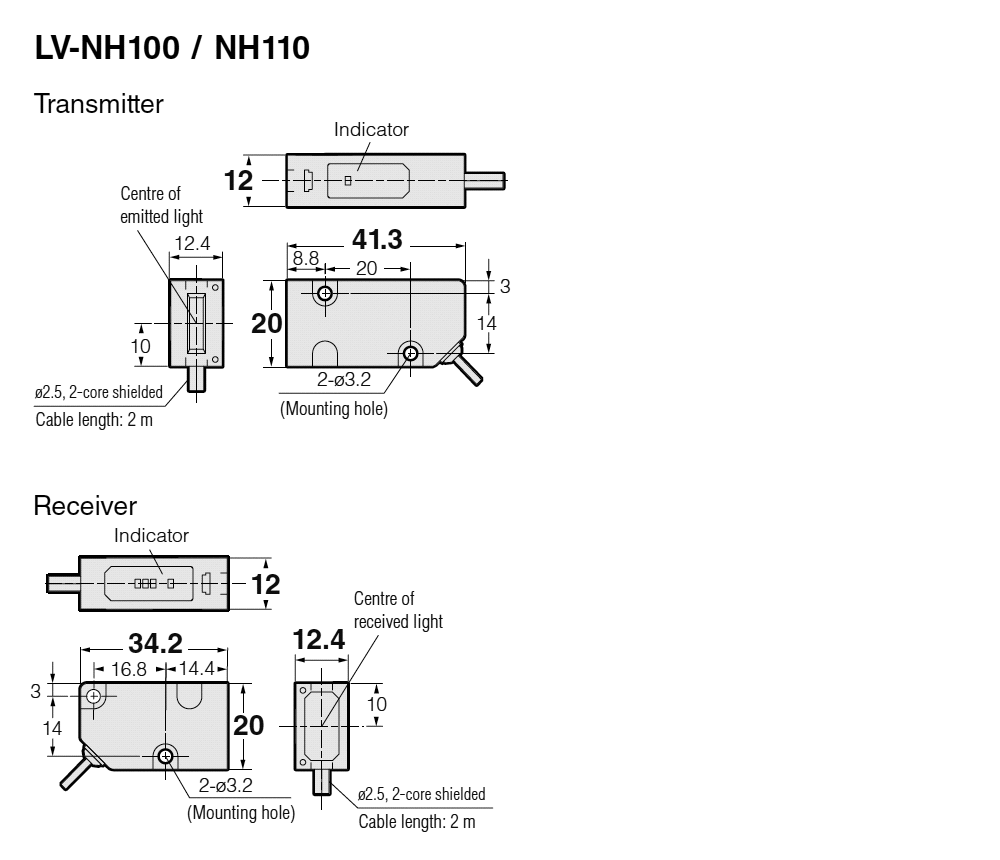 LV-NH100/NH110 Dimension