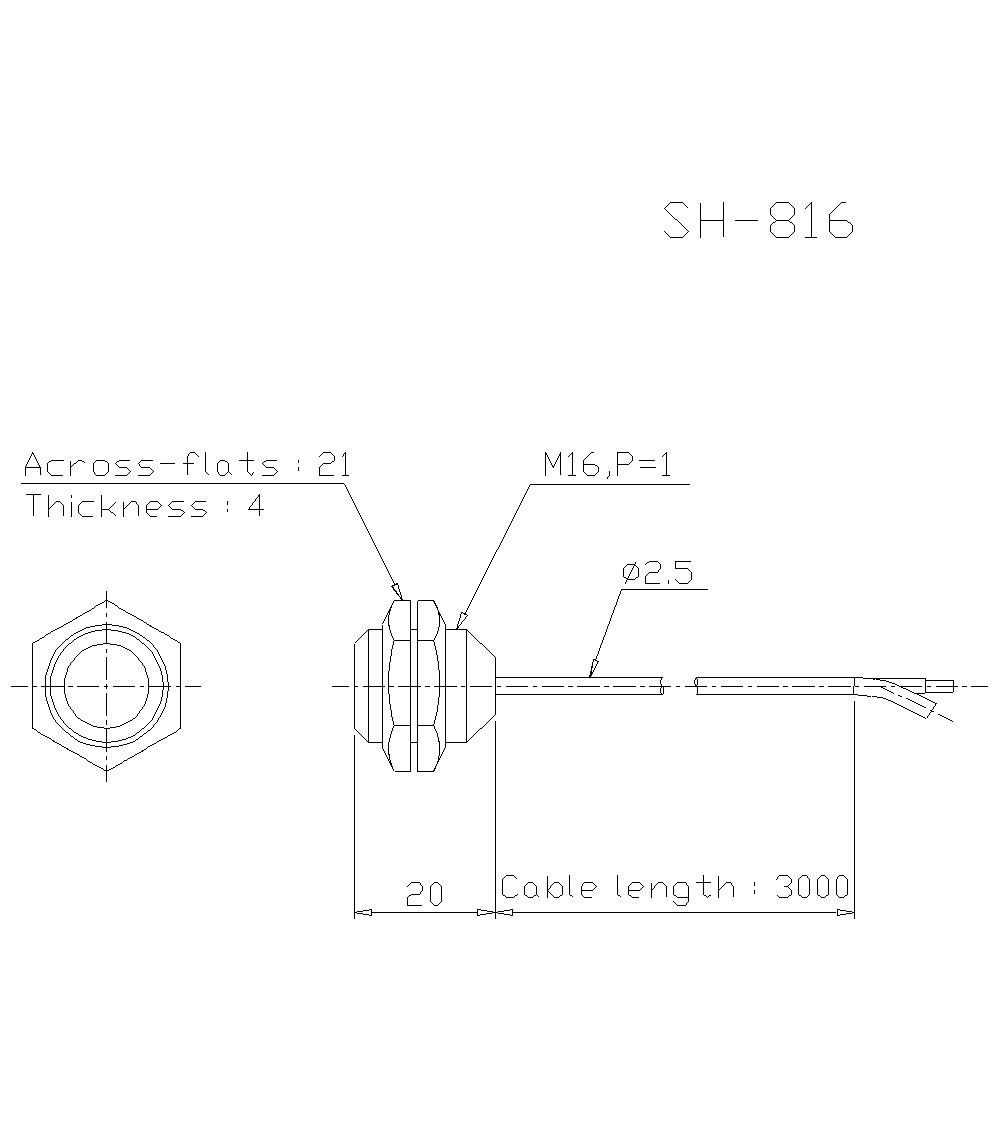 SH-816 Dimension