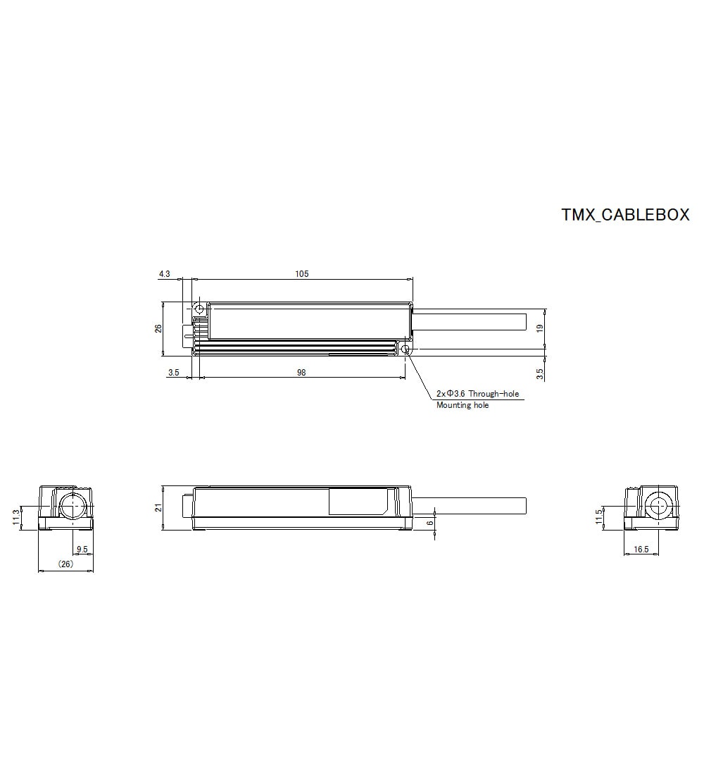 TM-X5006/TM-X5040/TM-X5065/CABLEBOX Dimension