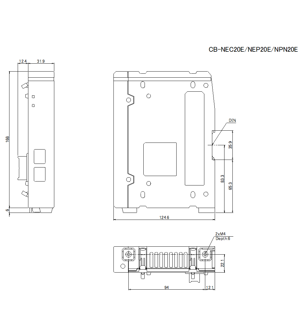 CB-NEC20E/NEP20E/NPN20E&nbsp;Dimension