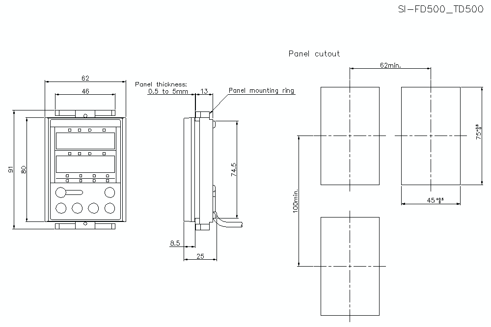SI-FD500 Dimension