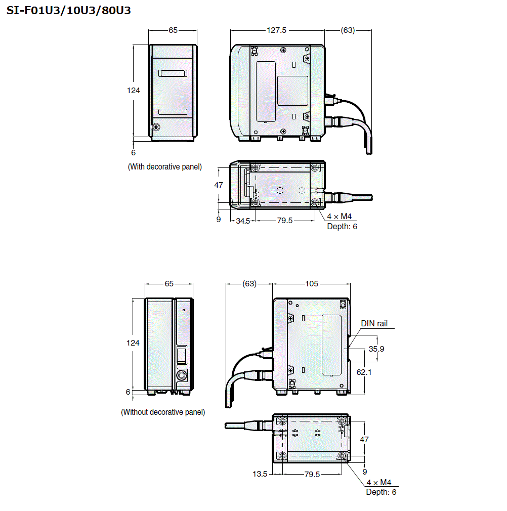 SI-F01U3/10U3/80U3 Dimension
