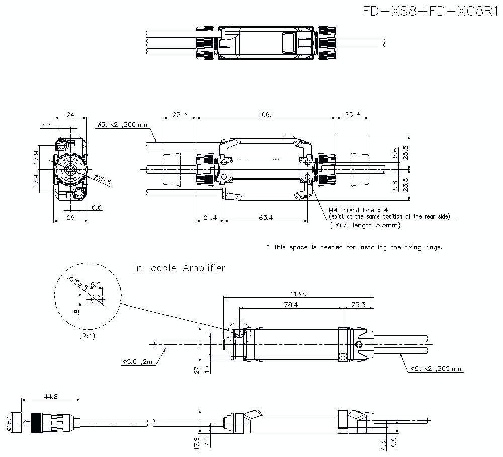 FD-XS8/FD-XC8R1&nbsp;Dimension