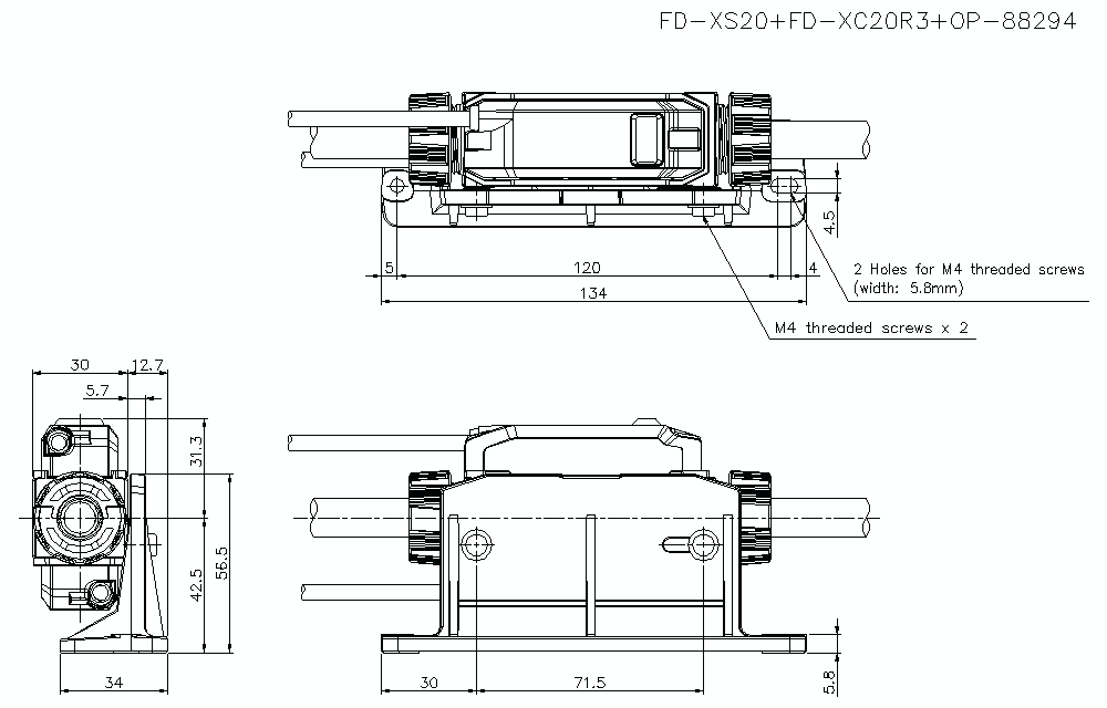 FD-XS20/FD-XC20R3/OP-88294 Dimension