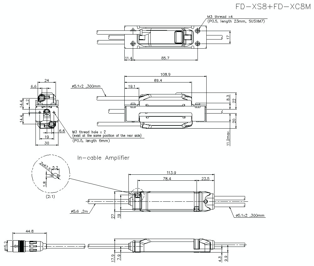 FD-XS8/FD-XC8M Dimension