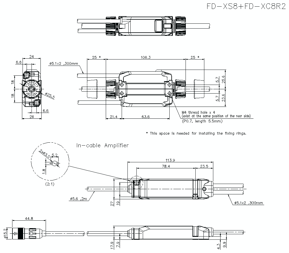 FD-XS8/FD-XC8R2 Dimension