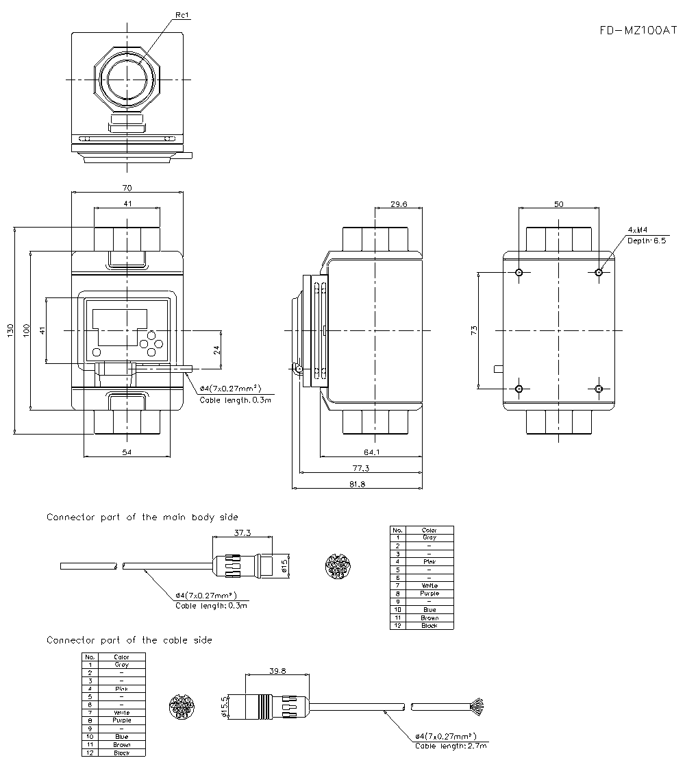FD-MZ100AT Dimension