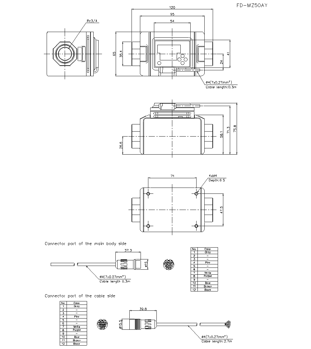 FD-MZ50AY Dimension