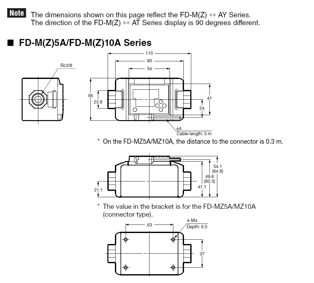 FD-MZ5AY/5AT/10AY/10AT Dimension
