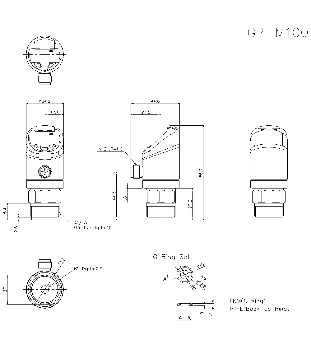 GP-M100 Dimension