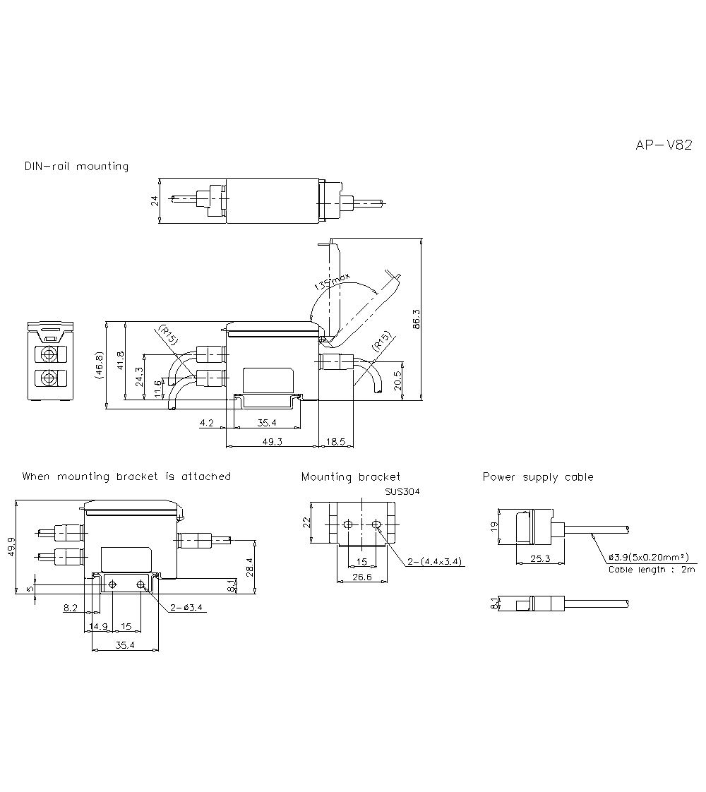 AP-V82&nbsp;Dimension
