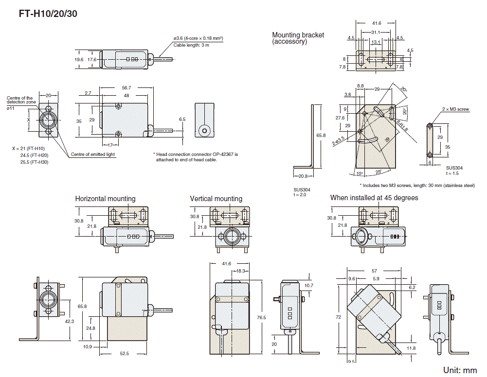 FT-H10/H20/H30&nbsp;Dimension