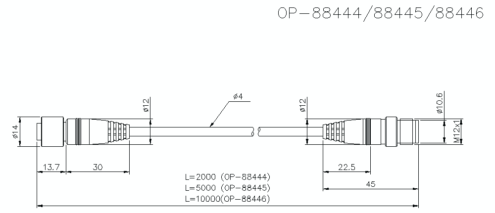 OP-88444/88445/88446 Dimension