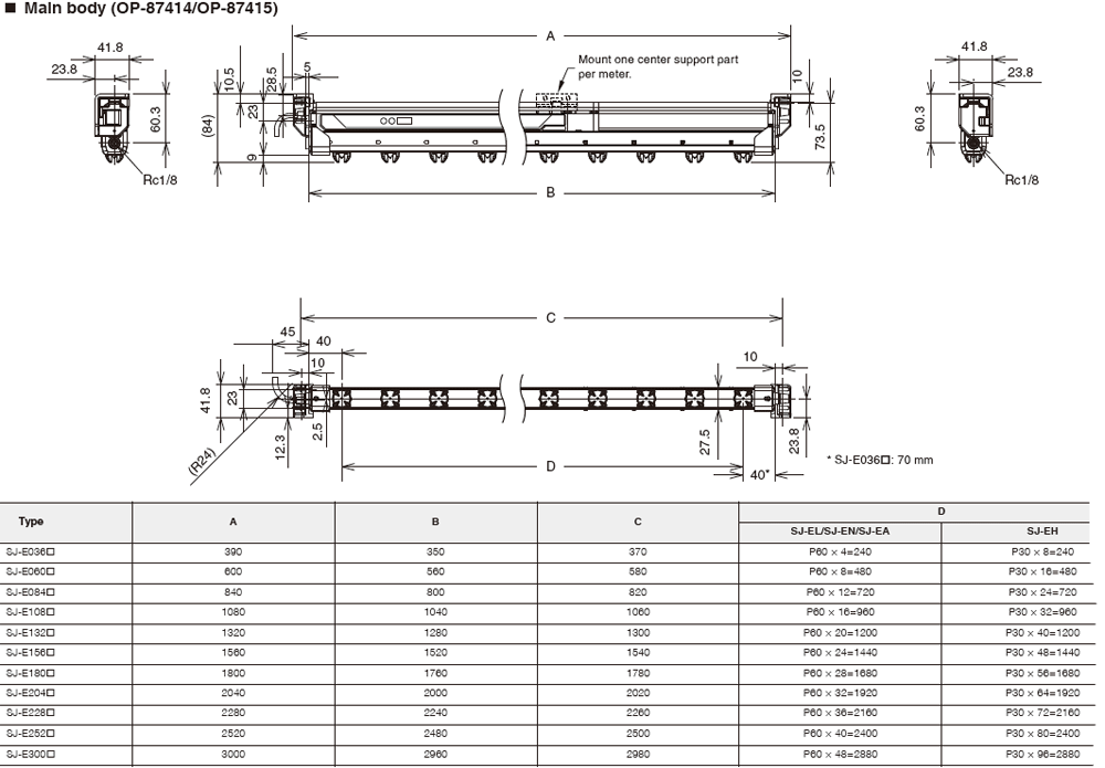 SJ-E036A&nbsp;Dimension