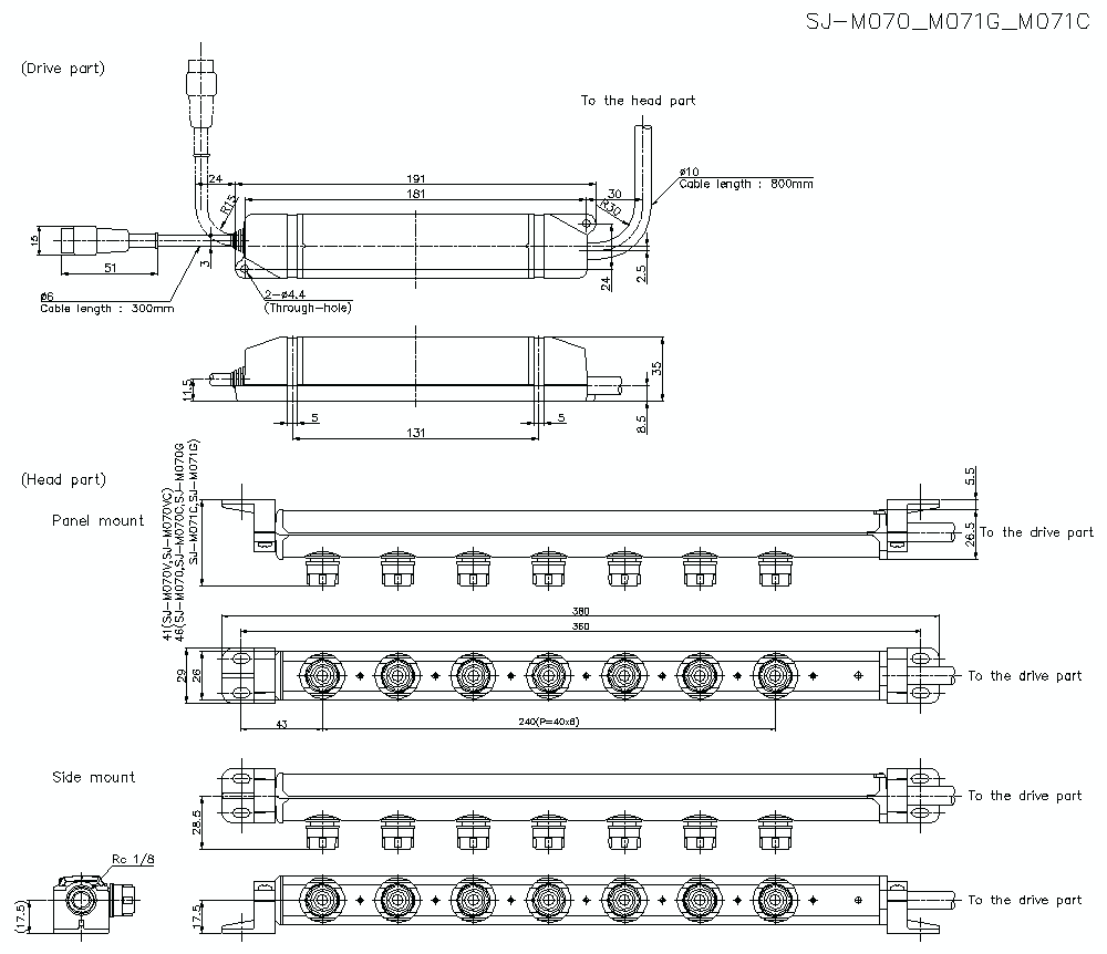 SJ-M070/M071G/C&nbsp;Dimension
