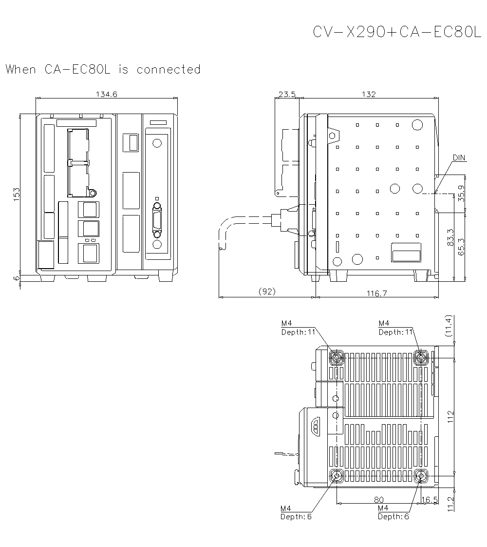 CV-X290/CAEC80L Dimension