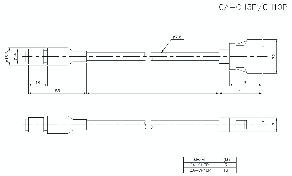 CA-CH3/10P Dimension