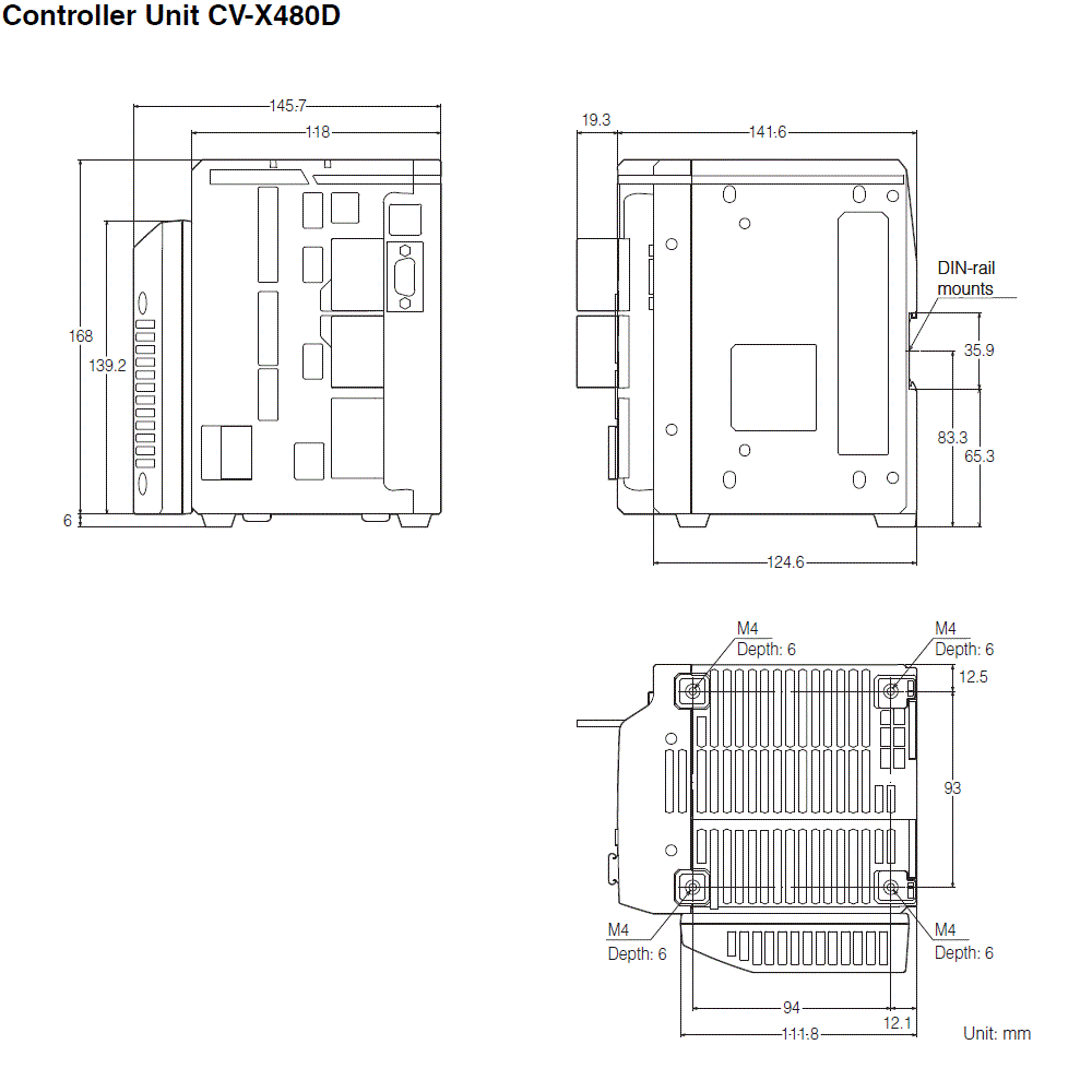 CV-X480D Dimension
