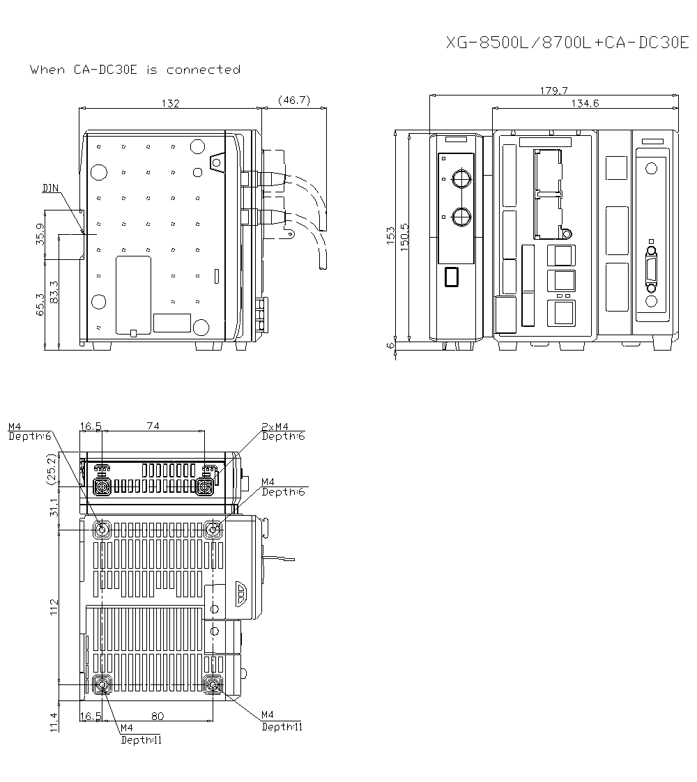 XG-8500L/8700L/CA-DC30E Dimension