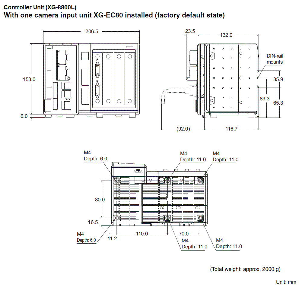XG-8800L&nbsp;Dimension
