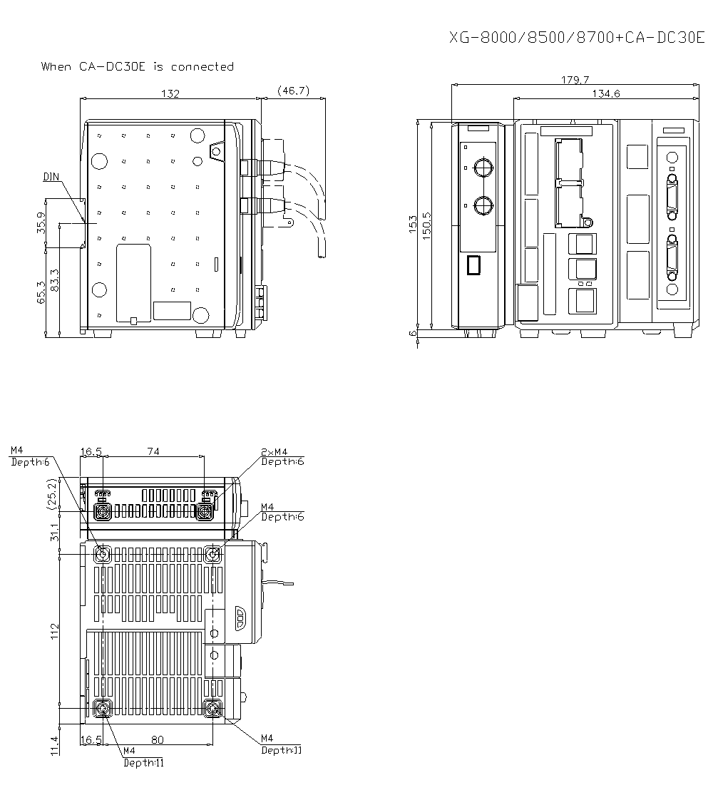 XG-8000/8500/8700/CA-DC30E Dimension