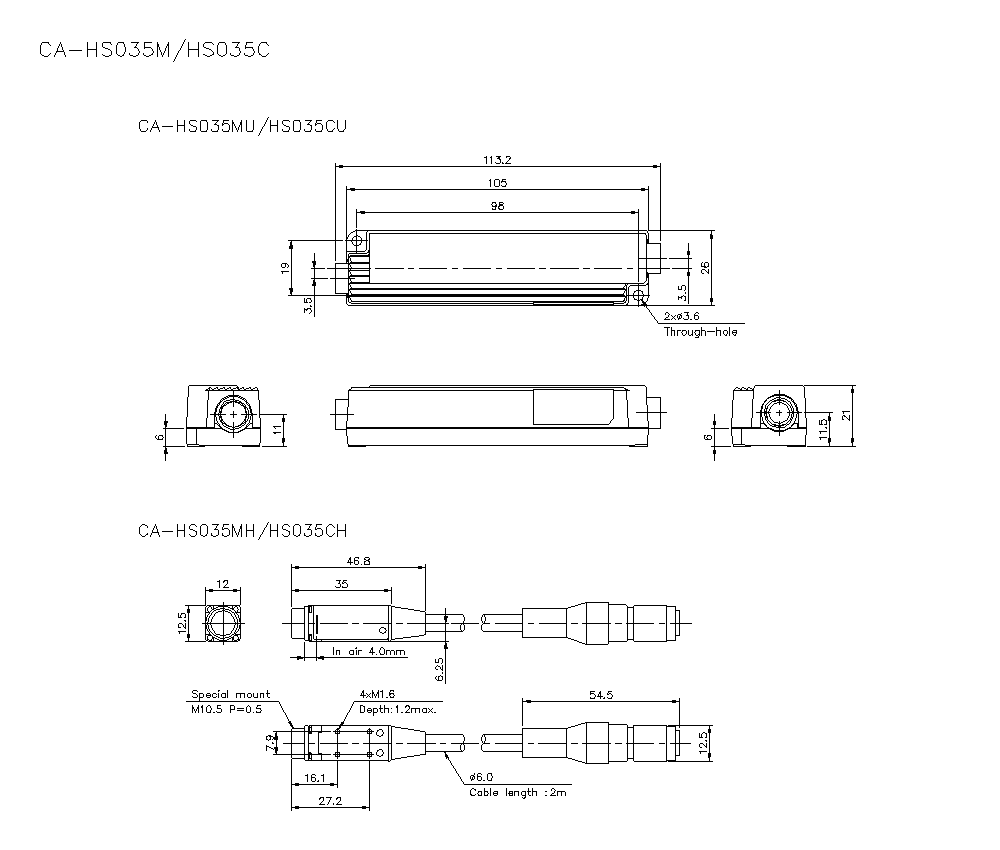 CA-HS035C/M Dimension