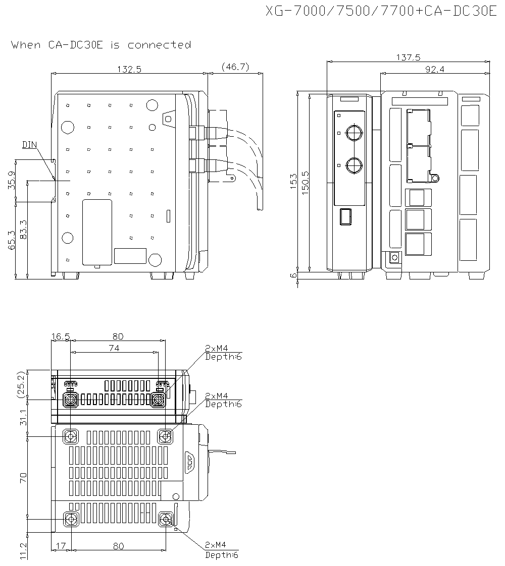 XG-7000/7500/7700/CA-DC30E&nbsp;Dimension