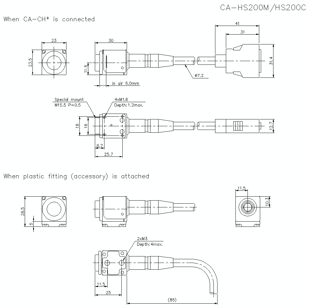 CA-HS200C/M Dimension