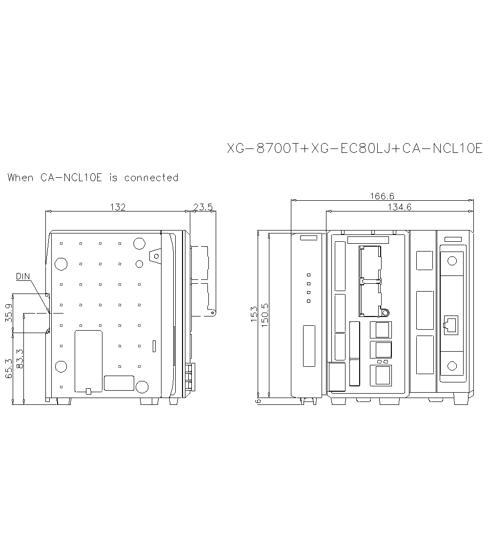 XG-8700T/EC80LJ/CANCL10E Dimension