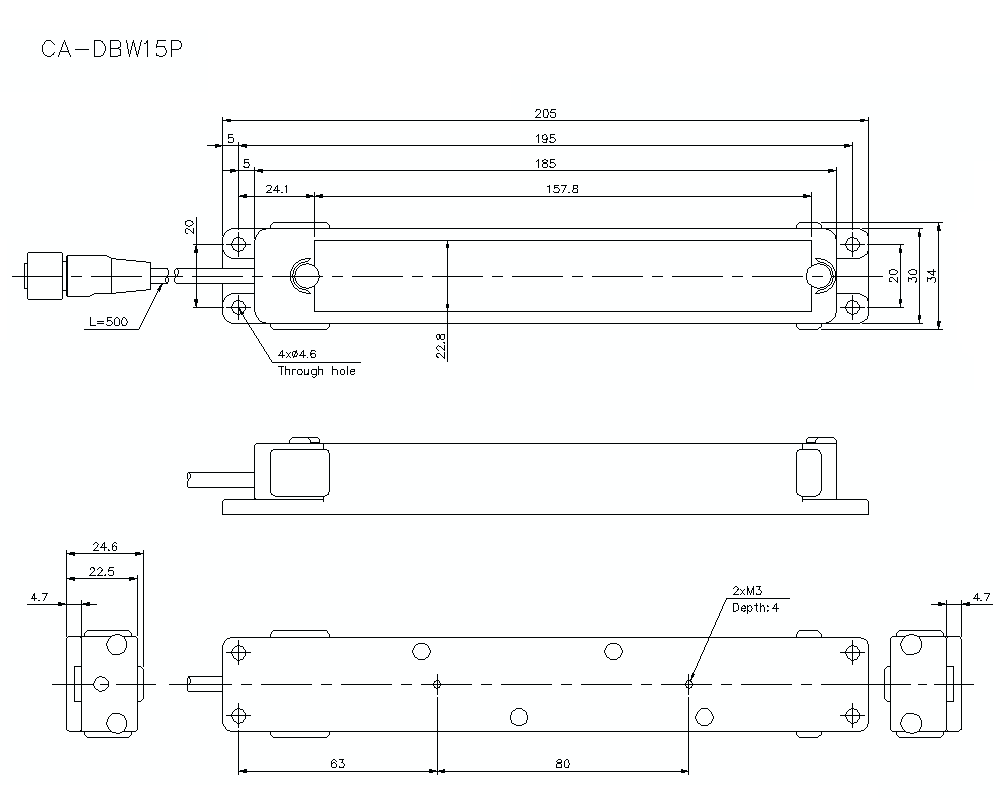 CA-DBW15P Dimension