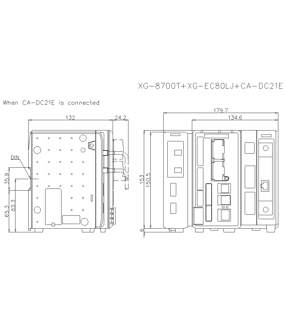 XG-8700T/EC80LJ/CADC21E Dimension