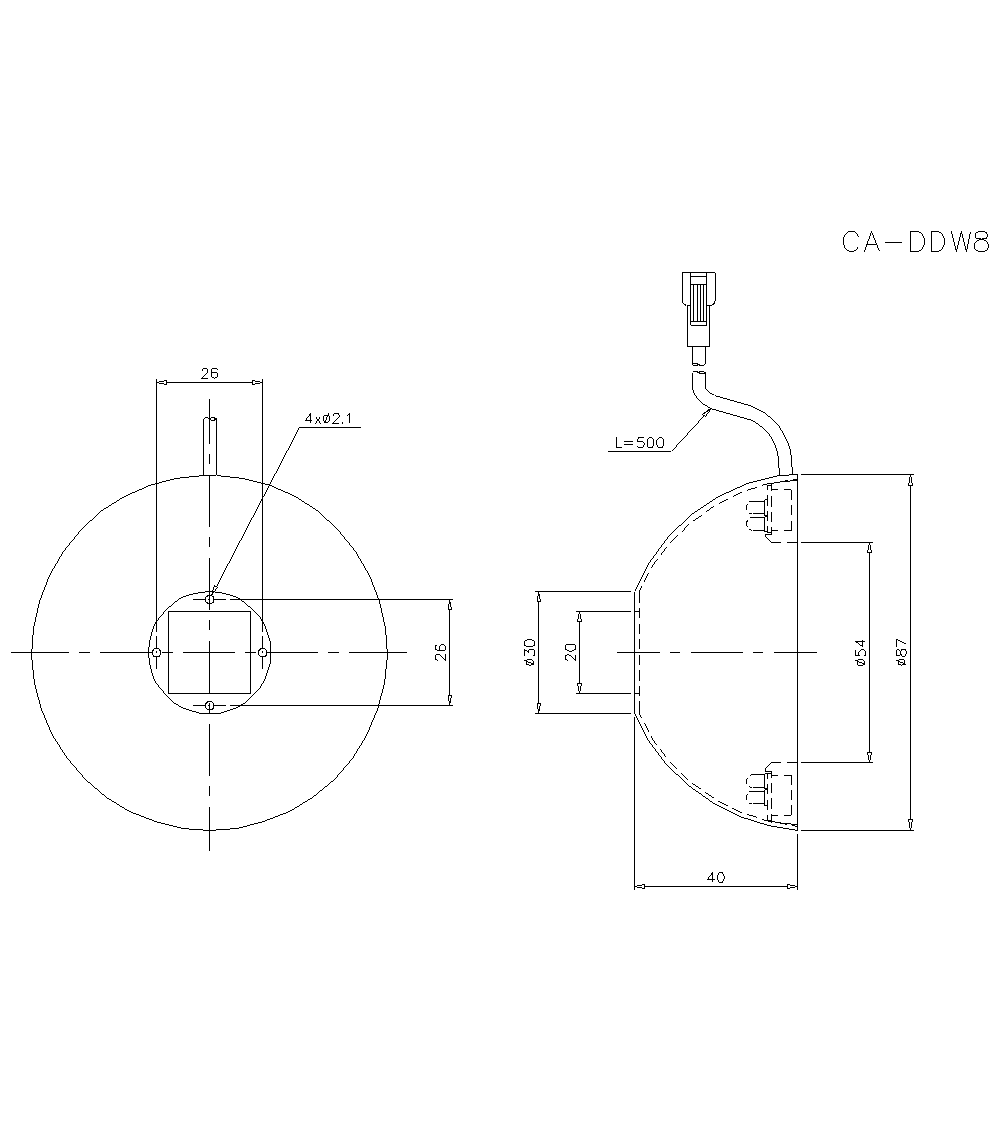 CA-DDW8 Dimension