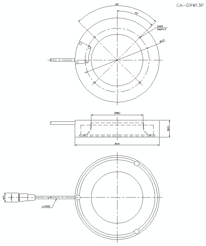 CA-DRW13P Dimension
