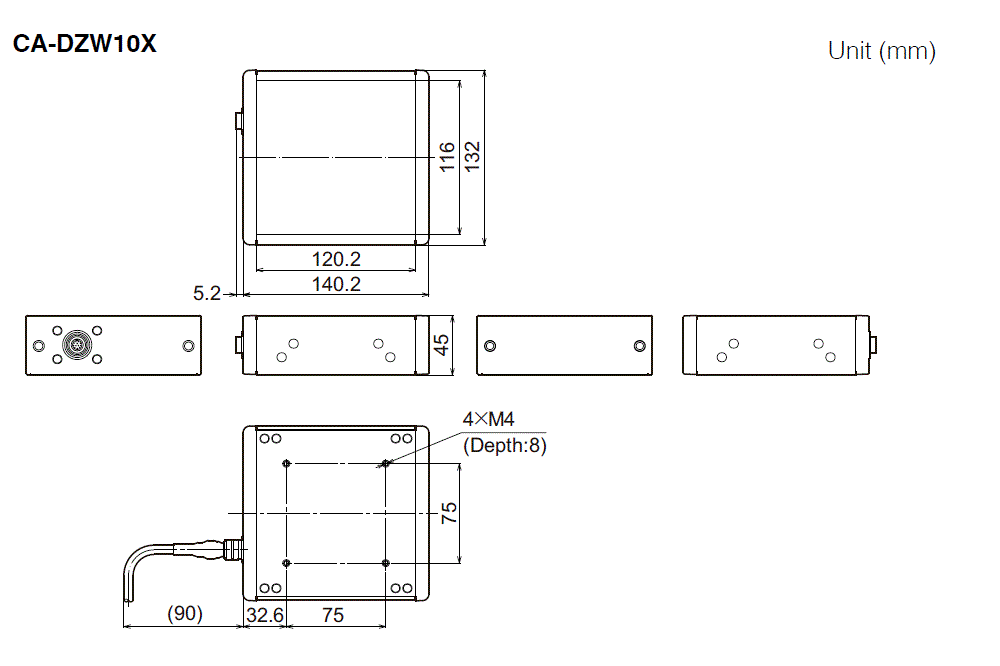 CA-DZW10X Dimension