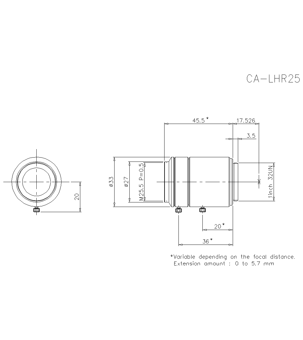CA-LHR25 Dimension