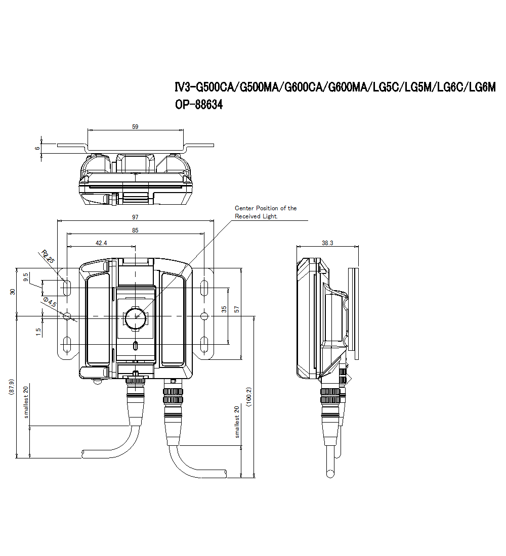 IV3-G500CA/IV3-G500MA/IV3-G600CA/IV3-G600MA/IV3-LG5C/IV3-LG5M/IV3-LG6C/IV3-LG6M/OP-88634 Dimension