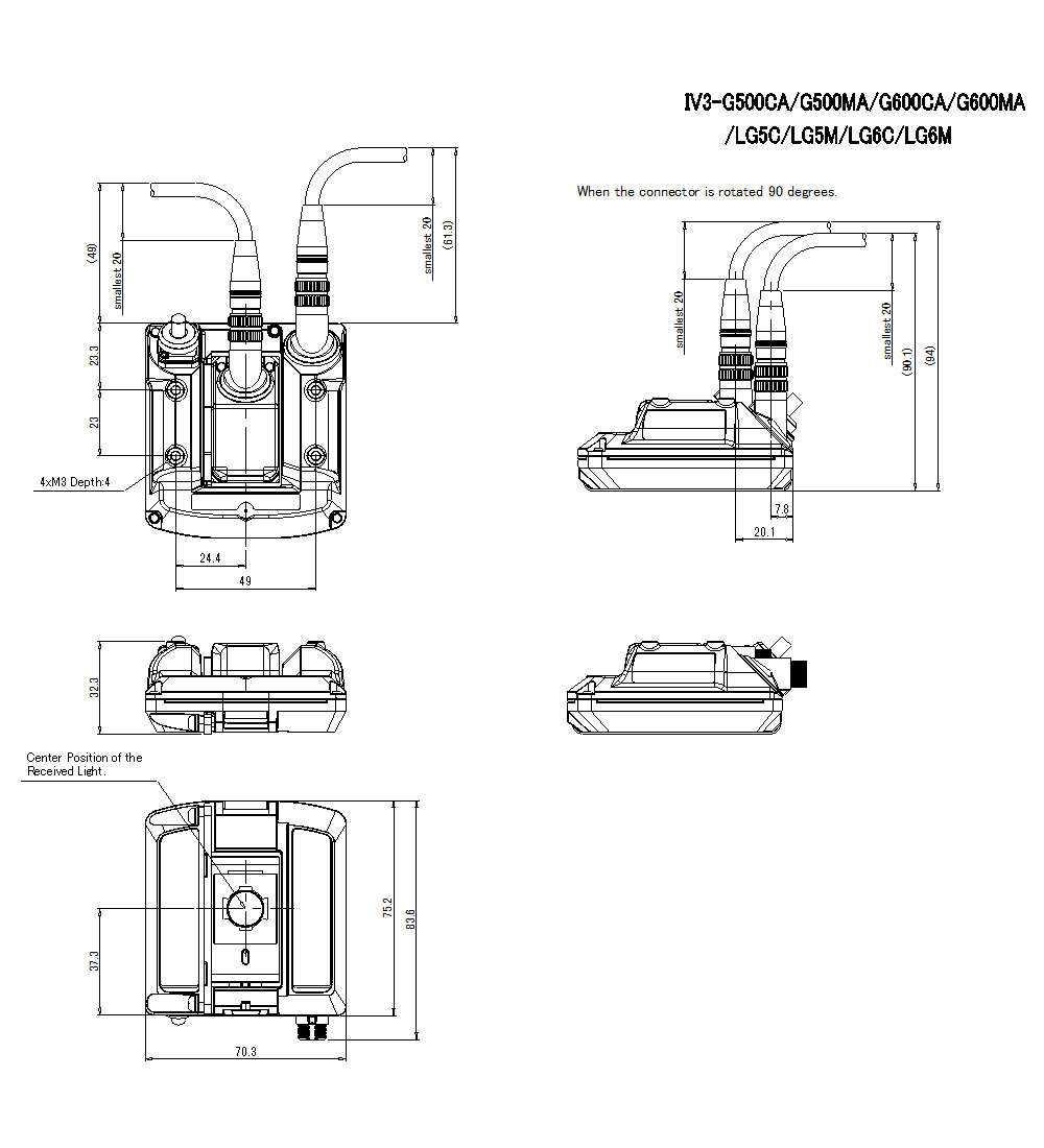 IV3-G500CA/IV3-G500MA/IV3-G600CA/IV3-G600MA/IV3-LG5C/IV3-LG5M/IV3-LG6C/IV3-LG6M&nbsp;Dimension