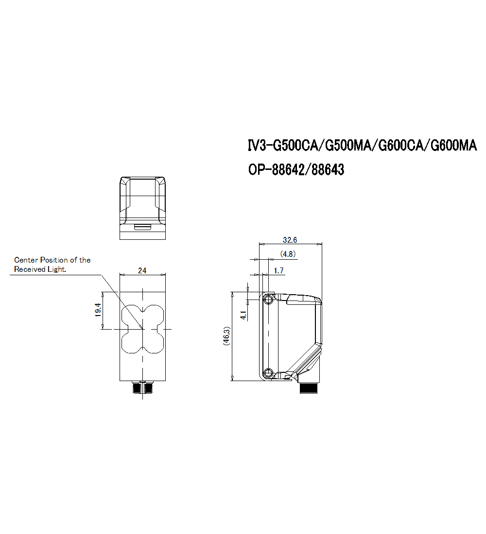 IV3-G500CA/IV3-G500MA/IV3-G600CA/IV3-G600MA/OP-88642/OP-88643 Dimension