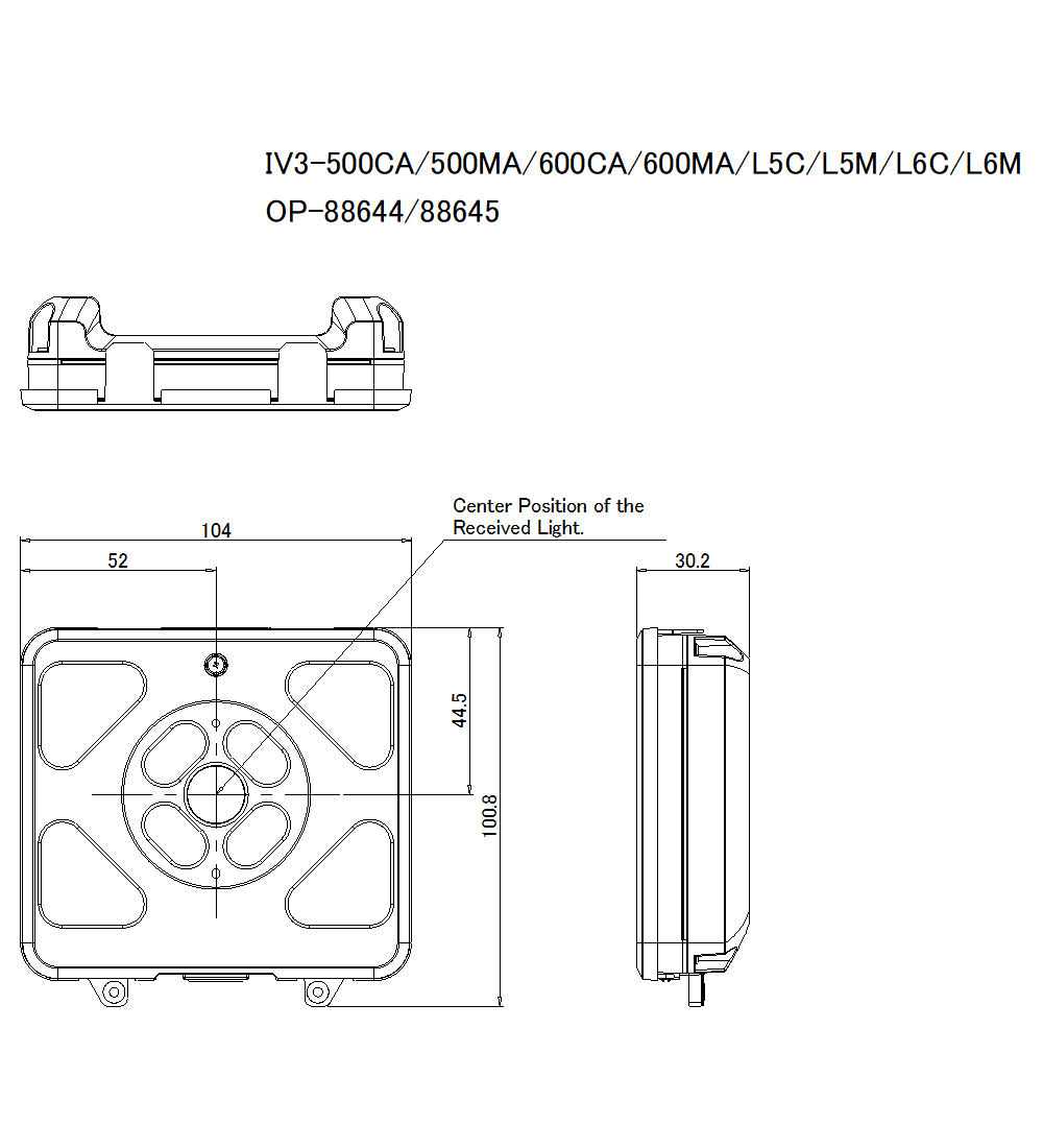 IV3-500CA/IV3-500MA/IV3-600CA/IV3-600MA/IV3-L5C/IV3-L5M/IV3-L6C/IV3-L6M/OP-88644/OP-88645 Dimension