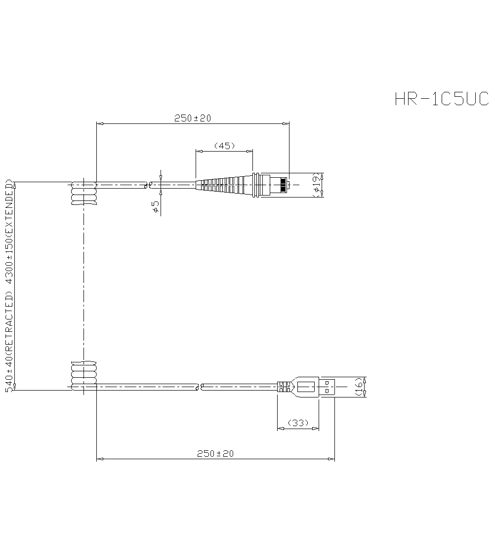HR-1C5UC&nbsp;Dimension