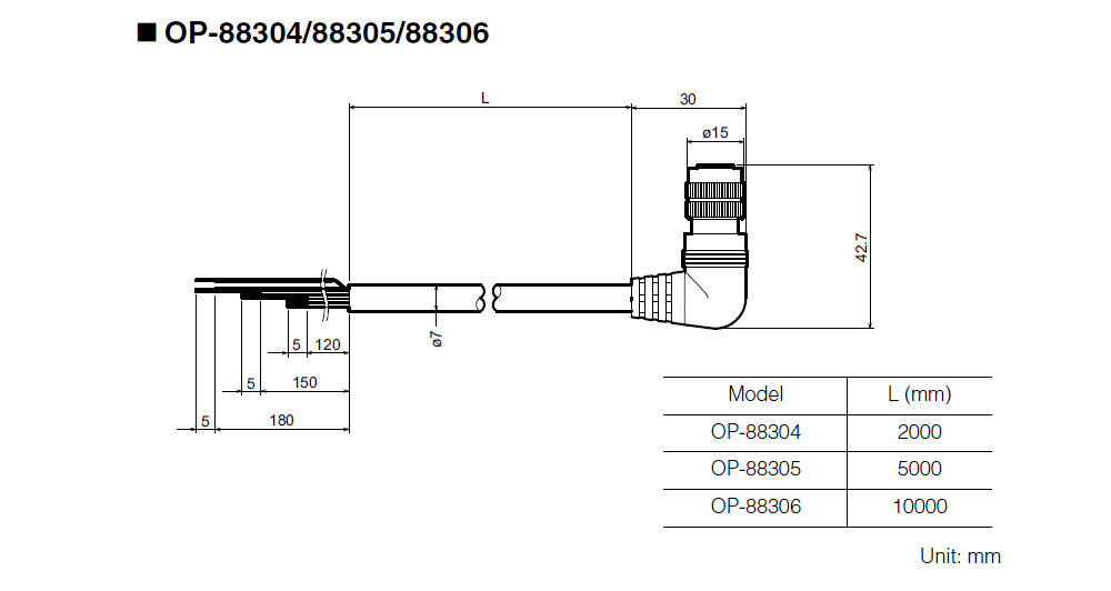 OP-88304/88305/88306 Dimension