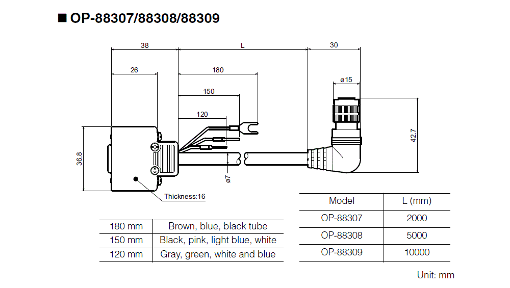 OP-88307/88308/88309 Dimension