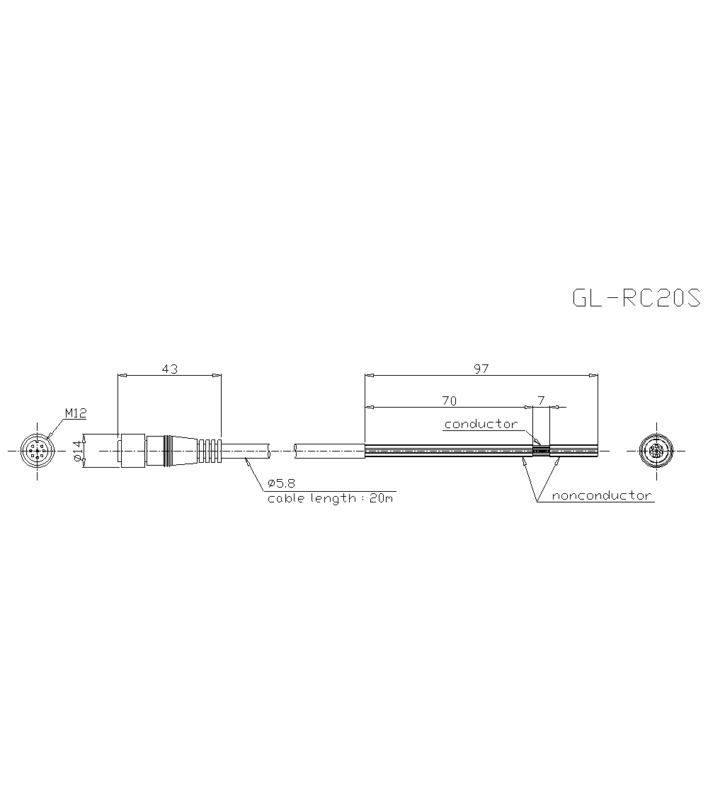 GL-RC20S Dimension