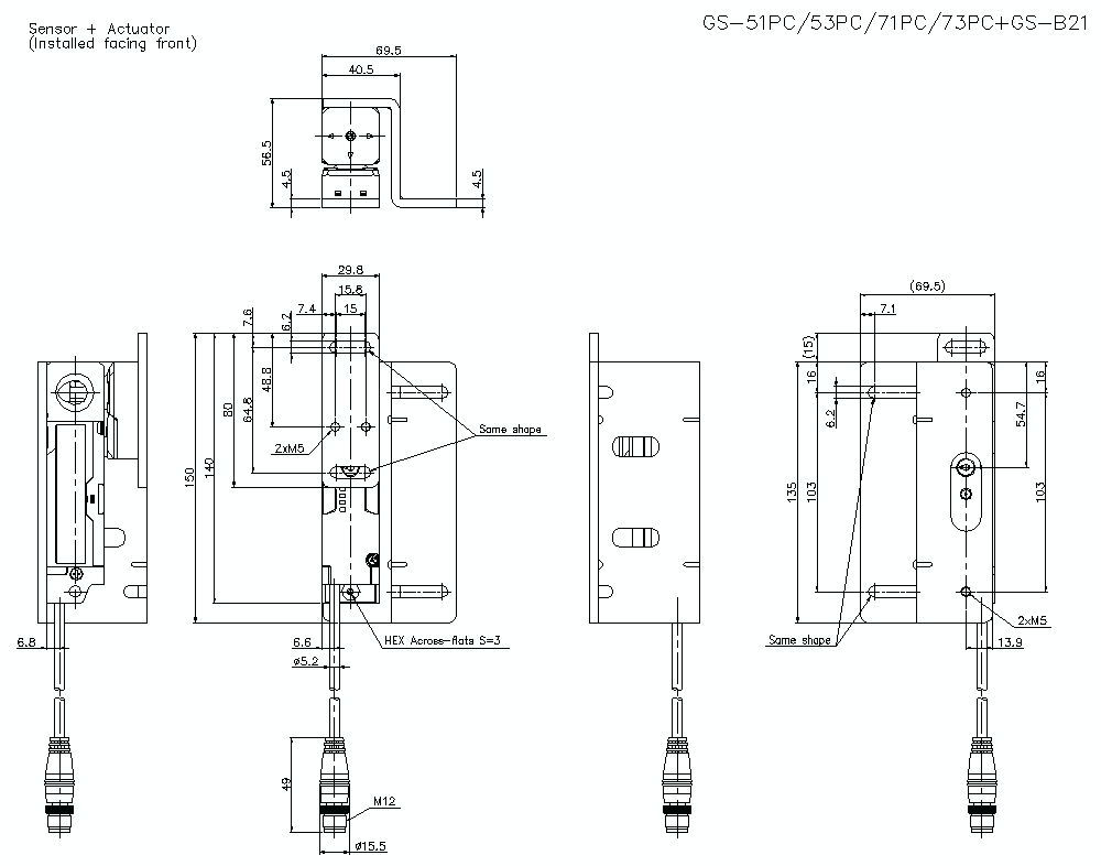 GS-51/71PC/B21 Dimension