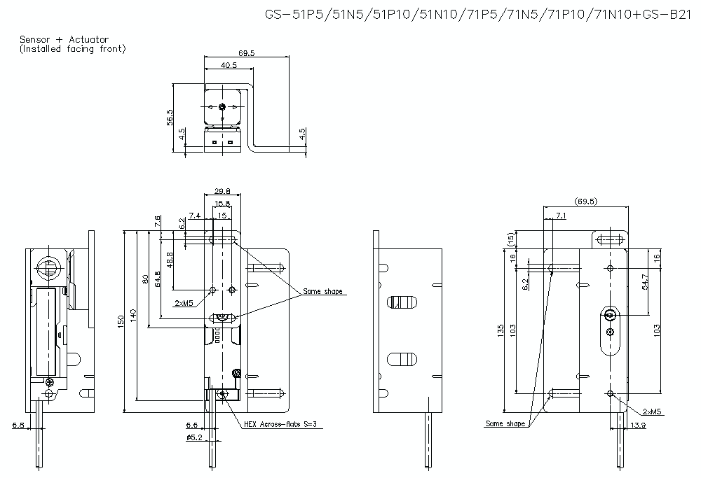 GS-51/71/B21 Dimension